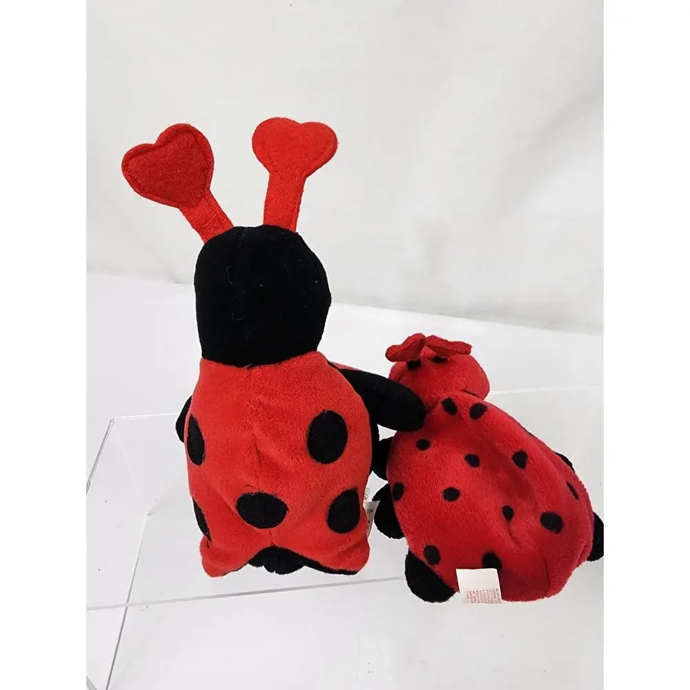 Ladybug Plush Russ “Love Bug” and Ganz 1997 Lady Luv Bugs 2 Black & Red Cute